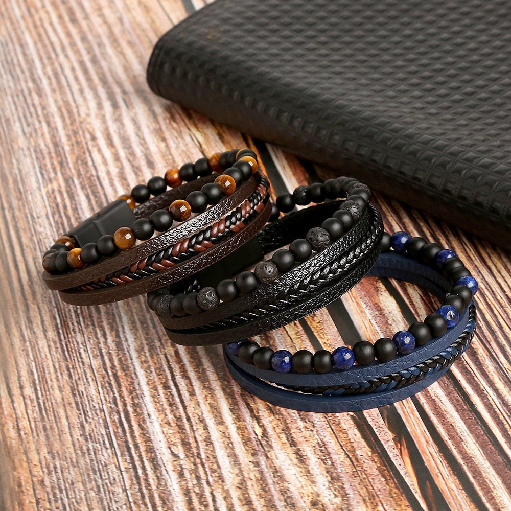 Hot Fashion Beads Leather Bracelet