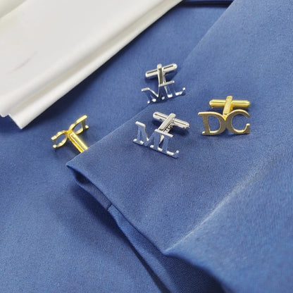 One Pair Two Letters Cufflinks