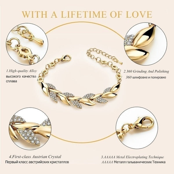 Luxury Love Braided Leaf Bracelet