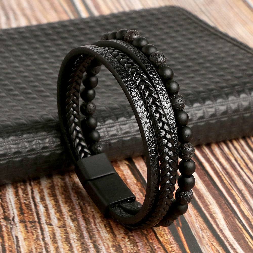 Hot Fashion Beads Leather Bracelet